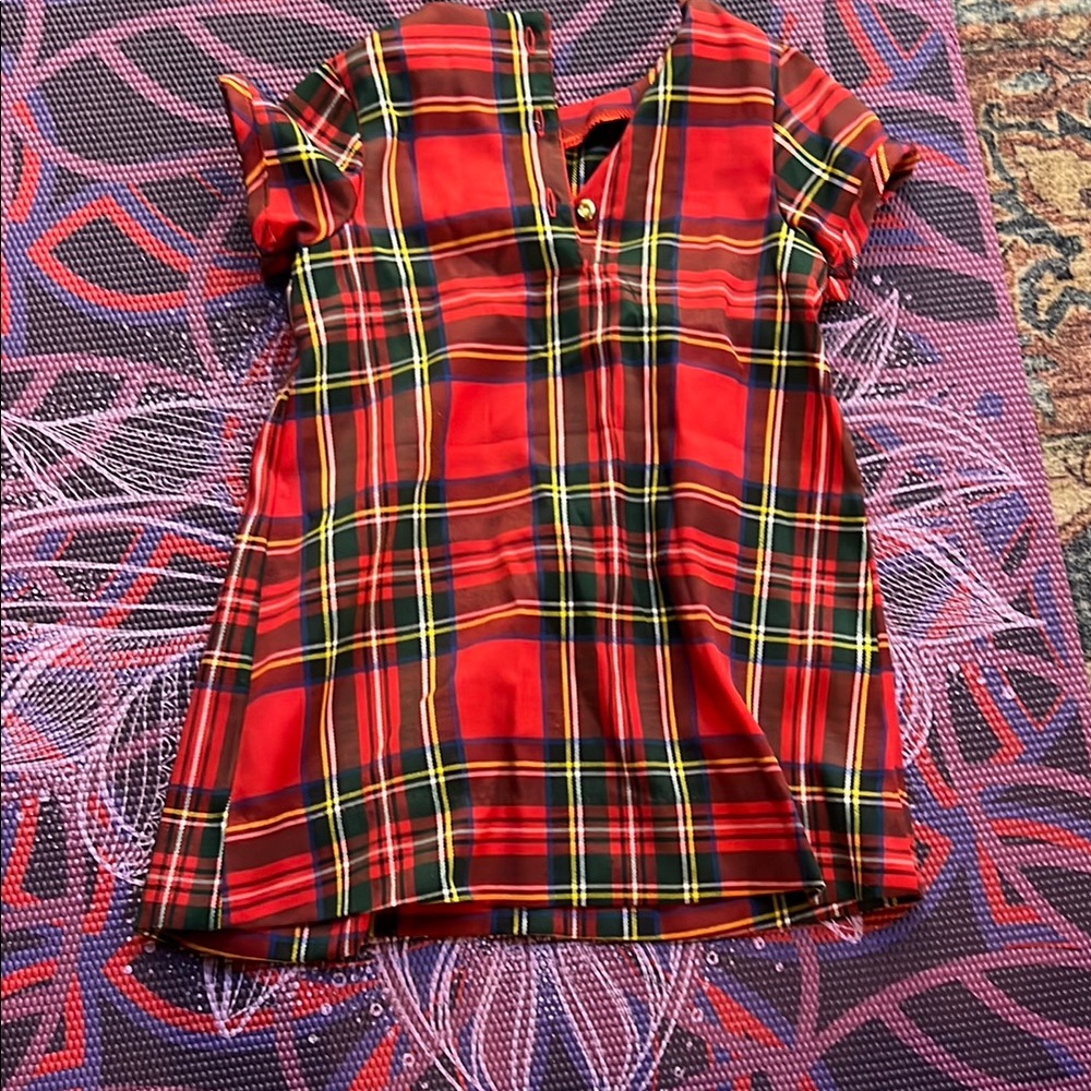 Plaid vest button up 3T made by carriage boutique